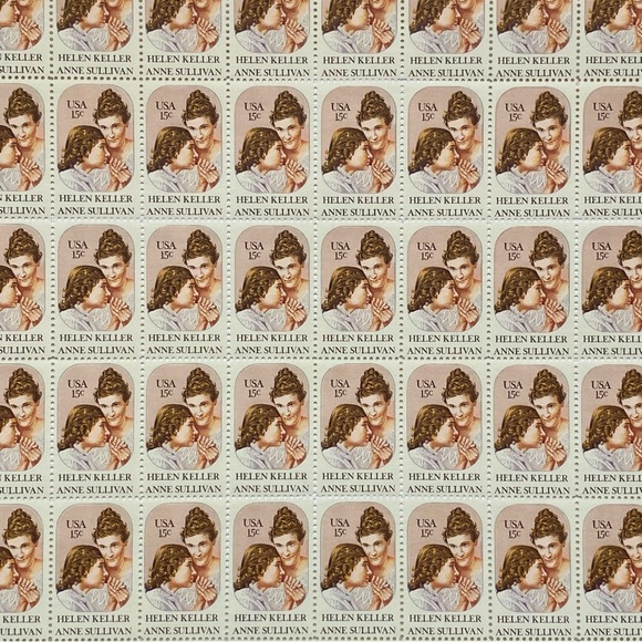 Helen Keller Stamps 15 CENT Full Sheet Pane MNH US Scott 1824 Unhinged MNH - Picture 6 of 12